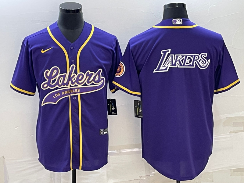 Nike 2023 Men Los Angeles Lakers Blank purple NBA Jersey style 9